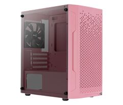 Gabinete Gamer Aerocool Trinity Mini V1 Pink Mini Tower Vidro Temperado Micro ATX com 1 fan TRINITY MINI-G-PK-V1
