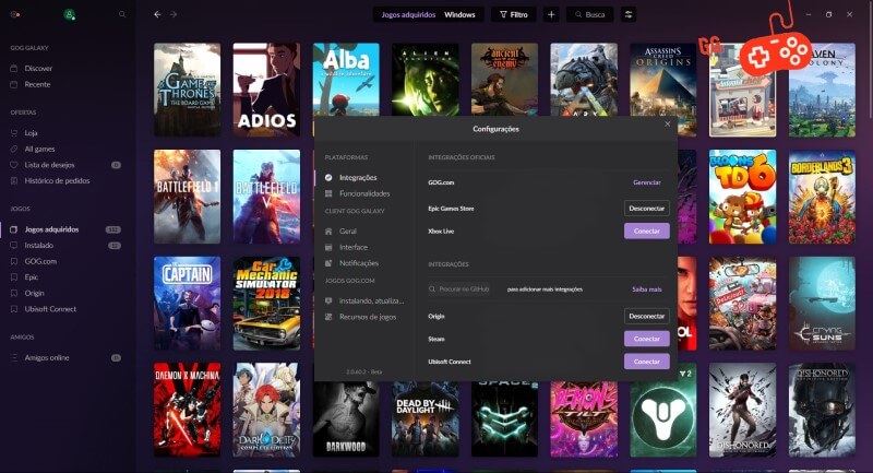 GOG Galaxy 2.0 é a estante virtual que reúne seus jogos do PC em um só lugar