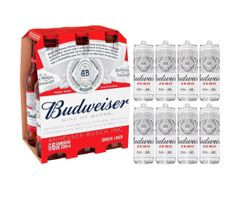 Kit Cerveja Budweiser American Larger Long Neck 330ml 6 unidades + Budweiser Zero Álcool Sleek 350ml - 8 Unidades