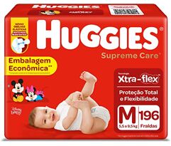 Fralda Supreme Care Huggies M 196 fraldas