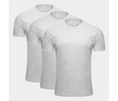 Kit Camiseta Básica Masculina c/ 3 Peças
