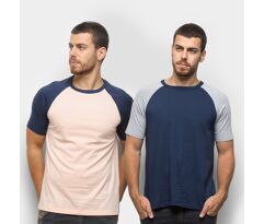 Kit 2 Camisetas Raglan Masculina
