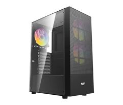Gabinete Gamer Aigo Darkflash A290 Mesh ARGB Mid-Tower Lateral de Vidro Com 3 Fans,Preto A290-MESH-BK-3F