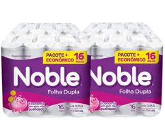 Kit 2 Pacotes Papel Higiênico Folha Dupla Noble com 16 unid