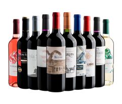 Kit 10 Vinhos por R$19,90 cada garrafa + Sacola de Presentes
