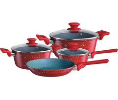 Conjunto de Panelas ColorStone 4 peças de alumínio com antiaderente Volcano Euro Home ALU8709-VO