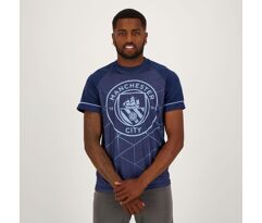 Camiseta Manchester City SPR Maine Masculina Marinho+Azul