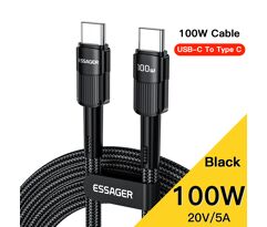 Cabo de dados Essager 100w USB C para USB C premium Carregamento rápido Smartphone