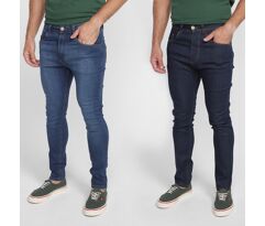 Kit 2 Calças Jeans Skinny Vale de West Casual Masculina