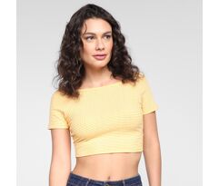 Blusa Lecimar Cropped Xadrez Feminina