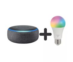 Echo Dot (3ª Geração) + Lâmpada Inteligente Smarteck 7W