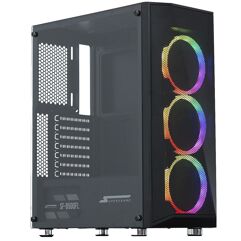 Gabinete Gamer SuperFrame Flow Mid Tower RGB Vidro Temperado ATX Sem Fonte Com 3 Fans