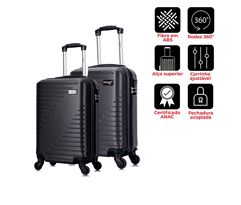 Conjunto Mala de Viagem PP e P Chicago Swiss Move Grafite