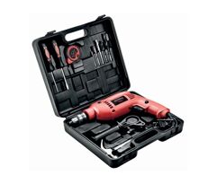 Furadeira de Impacto 3/8" 600W Mondial com Maleta e Acessórios como Martelo, Chave de Fenda e Trena FFI-07M