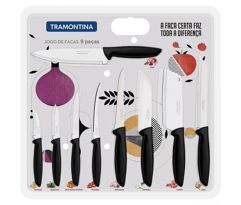 Jogo De Facas Em Inox Plenus 9 Peças Tramontina
