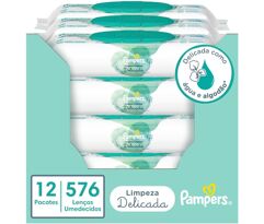 Pampers Limpeza Delicada Lenços Umedecidos 576 unidades