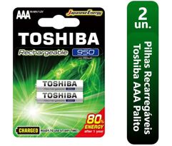 Pilha Recarregável AAA 1,2V 950mAh TOSHIBA com 2 unid. TNH3GAE