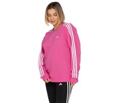 Blusa de Moletom adidas Essentials 3 Listras Feminina