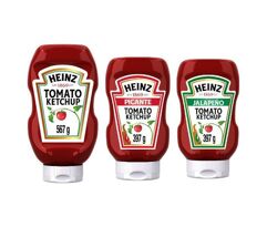 Kit Ketchup Heinz Tradicional 567g + Ketchup Heinz Picante 397g + Ketchup Heinz Jalapeño 397g