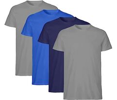 Kit com 4 Camisetas Lisas T-Shirt Slim Tee Masculinas