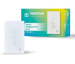 Smart Interruptor Wi-Fi Positivo Casa Inteligente 3 Módulos Touch com Alexa
