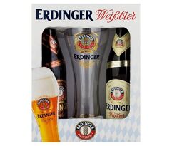 Kit Cerveja 2 garafas Erdinger Weibbier Weissbrau + 1 copo 500 ml