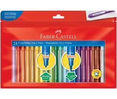 Canetinhas Ponta Vai e Vem 24 Cores Faber-Castell