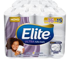 Papel Higiênico Elite Dualette Ultra Folha Dupla 16 rolos