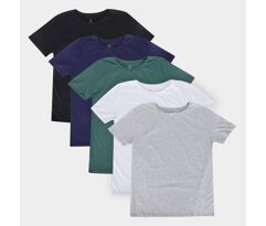 Kit Camisetas Burn Básicas 5 Peças Masculina