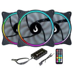 Cooler Fan Rise Mode Laser, 3 Unidades, 120mm, ARGB, Preto RM-RGB-05-5V