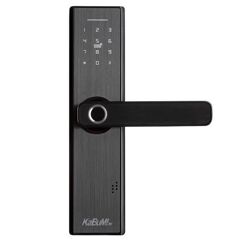 Fechadura Digital KaBuM! Smart 500 Biometria, controle via aplicativo, Alumínio Escovado (Com maçaneta) - KBSG004