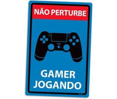 Placa Decorativa Gamer Jogando em Acrílico 24x16cm modelo PS