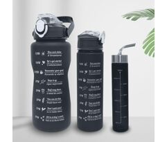 Kit 3 Garrafa de Água Motivacional 2L 900ml 300ml Yinaite - Squeeze