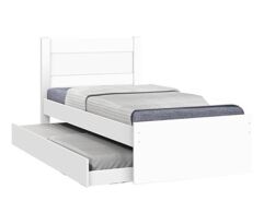 Cama Solteiro com Auxiliar Prisma Branco Jea Móveis Branco