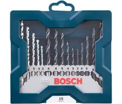 Jogo 15 Brocas Bosch Alvenaria/Metal/Madeira Mini X-Line