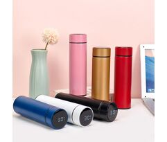 Garrafa Térmica Em Aço Inox Com Termômetro Digital 500ml Led