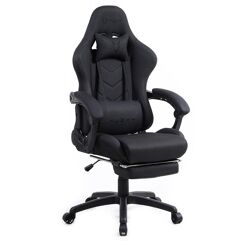 Cadeira Gamer Husky Gaming Tempest 500 Preto Com Almofadas Descanso Para Pernas Retrátil Reclinável HGMA078