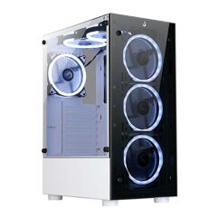 Gabinete Gamer Rise Mode Glass 06X Frost Mid Tower em Vidro Temperado RM-WT-06X-FW