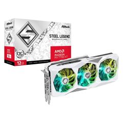 Placa de Vídeo RX 7700 XT Steel Legend 12G OC ASRock AMD Radeon 12GB GDDR6AMD RDNA 3 Ray Tracing 90-GA4PZZ-00UANF