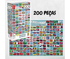 Quebra-Cabeça P200 Bandeiras do Mundo Grow Multicor
