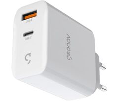Carregador Universal Geonav SuperPower GaN Duo, 65W, 1 USB-A e 1 USB-C tecnologias Quick Charge Power Delivery PPS