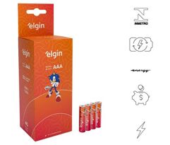 Caixa de Pilha AAA com 40 unidades Elgin Palito