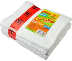 Kit de Panos de Chão Piso Esfregão 40x67 M Alvejado 4 Unidades