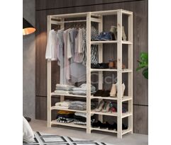 Estante com 8 Prateleiras e Cabideiro Madeira Maciça