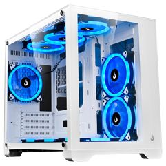 Gabinete Gamer Rise Mode Galaxy Glass M Mini Tower Lateral e Frontal em Vidro Temperado Sem Fans Branco RM-GA-GGM-FW