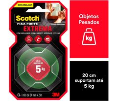 Fita Dupla Face Scotch 3M Fixação Extrema Fixa Forte 24mm x 2m