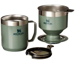 Kit Cafeteira e Xícara Stanley The Camp Pour Over filtro de aço inoxidável