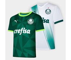 Kit 2 Camisas Palmeiras PUMA 23/24 Versão Estádio Masculina
