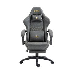 Cadeira Gamer KBM! GAMING Tempest CG600 Cinza Claro Com Almofadas Descanso Para Pernas Retrátil Reclinável KGCG600CZ