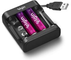 Carregador De Pilhas Bivolt Para 4 Pilhas AA /AAA/9v Sem Pilhas Elgin 46RSCUSB0000